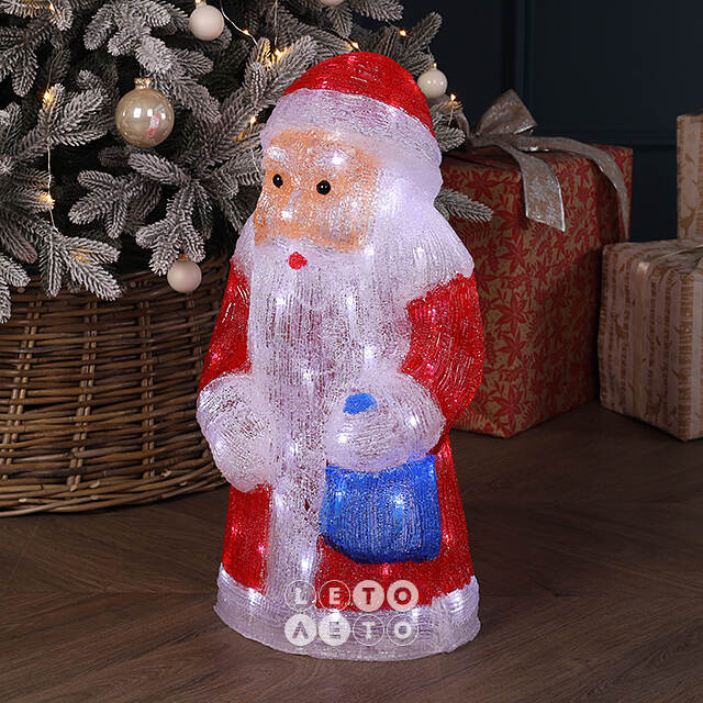Светодиодная фигура Дед Мороз 52 см, 80 холодных LED ламп, IP44 Winter Deco