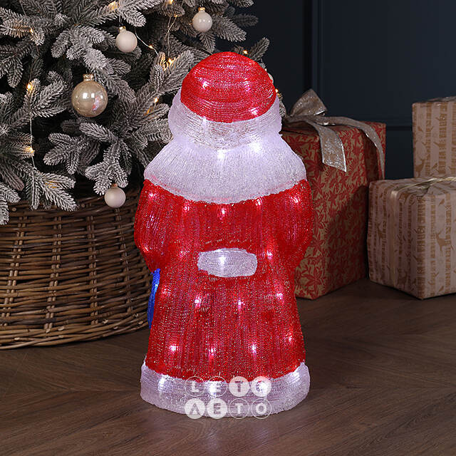 Светодиодная фигура Дед Мороз 52 см, 80 холодных LED ламп, IP44 Winter Deco