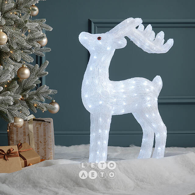 Светодиодная фигура Олень Эклер 74 см, 160 холодных белых LED ламп, IP44 Winter Deco