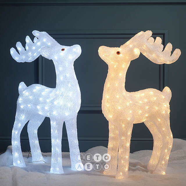 Светодиодная фигура Олень Эклер 74 см, 160 теплых белых LED ламп, IP44 Winter Deco