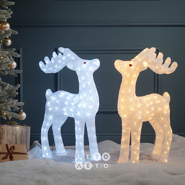 Светодиодная фигура Олень Эклер 74 см, 160 теплых белых LED ламп, IP44 Winter Deco