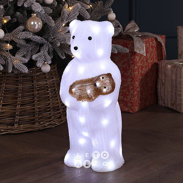 Светодиодная фигура Медведь с Малышом 45 см, 50 холодных белых LED ламп, IP44 Winter Deco