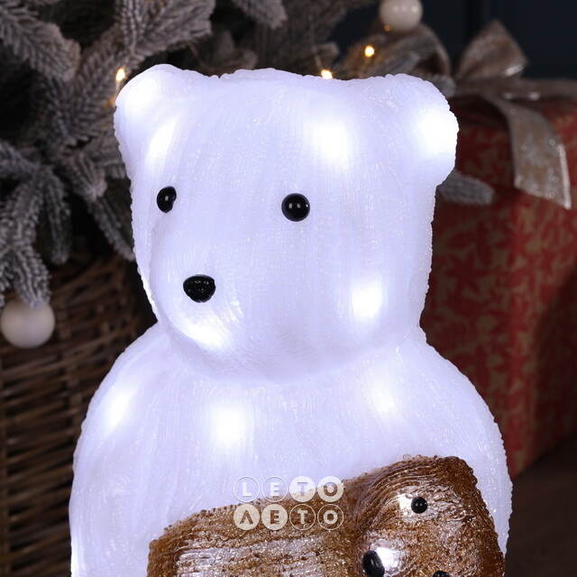 Светодиодная фигура Медведь с Малышом 45 см, 50 холодных белых LED ламп, IP44 Winter Deco