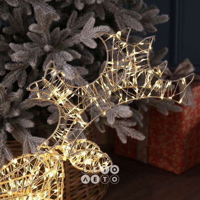 Светодиодная фигура Олень Фьюри 63 см, 1000 теплых белых LED ламп, IP44 Winter Deco