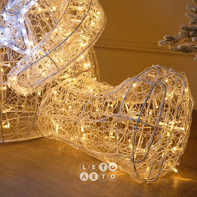 Светодиодный медведь Стабби 120 см, 584 теплых белых LED ламп, IP67 Winter Deco