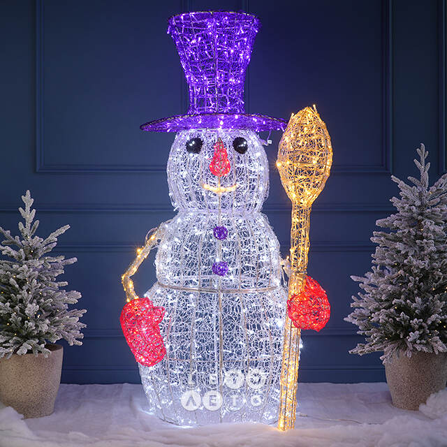 Светодиодный Снеговик Стаффи 180 см, 792 холодных белых LED лампы, IP67 Winter Deco