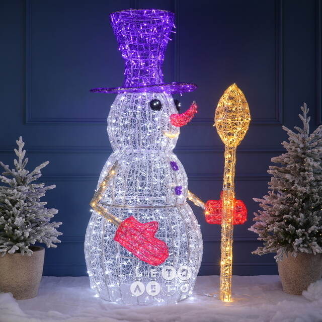 Светодиодный Снеговик Стаффи 180 см, 792 холодных белых LED лампы, IP67 Winter Deco