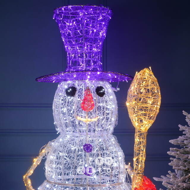 Светодиодный Снеговик Стаффи 180 см, 792 холодных белых LED лампы, IP67 Winter Deco