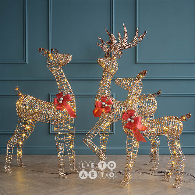 Светодиодная фигура Рождественские Олени 92-152 см, 3 шт, 230 теплых белых LED ламп, IP44 Winter Deco