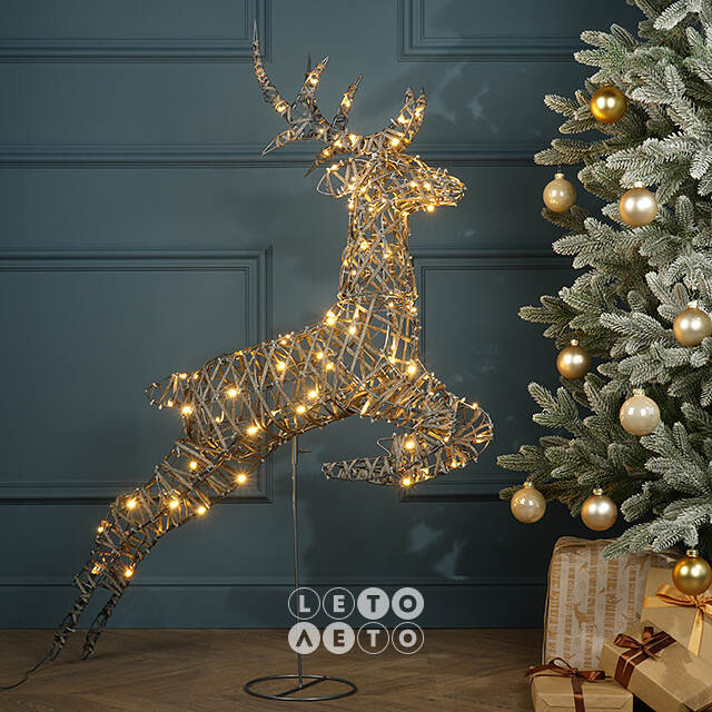 Светодиодная фигура Олень Роки 113 см, 110 теплых белых LED ламп, IP44 Winter Deco