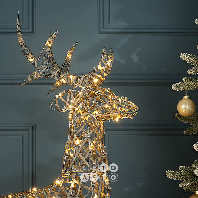Светодиодная фигура Олень Роки 113 см, 110 теплых белых LED ламп, IP44 Winter Deco