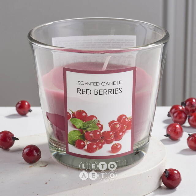 Ароматическая свеча Red Berries 8 см, в стеклянном стакане Koopman (Купман)