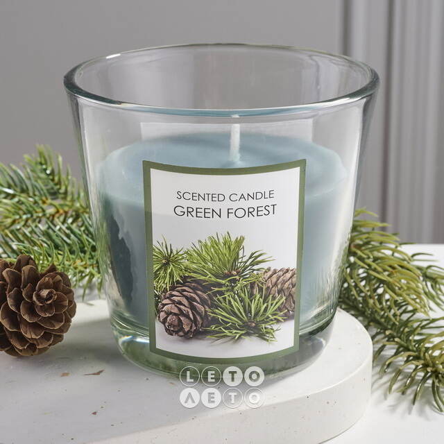 Ароматическая свеча Green Forest 8 см, в стеклянном стакане Koopman (Купман)