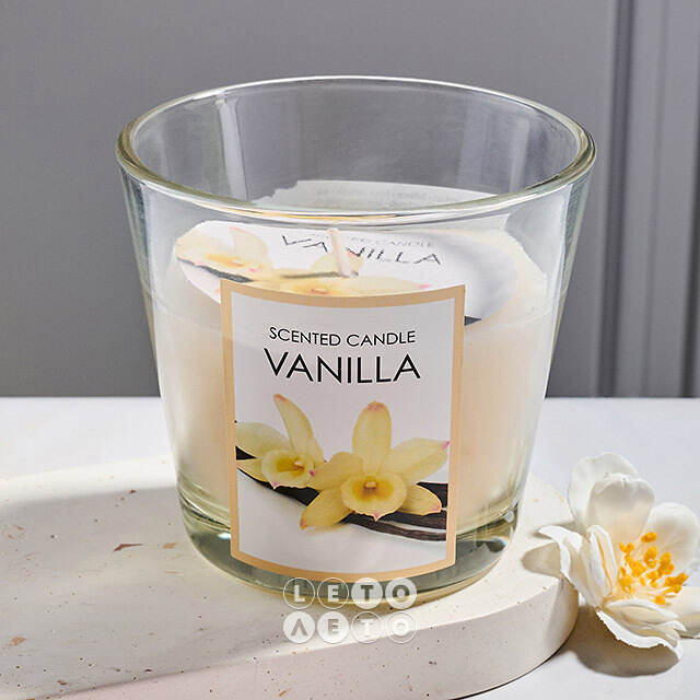 Ароматическая свеча Vanilla 8 см, в стеклянном стакане Koopman (Купман)