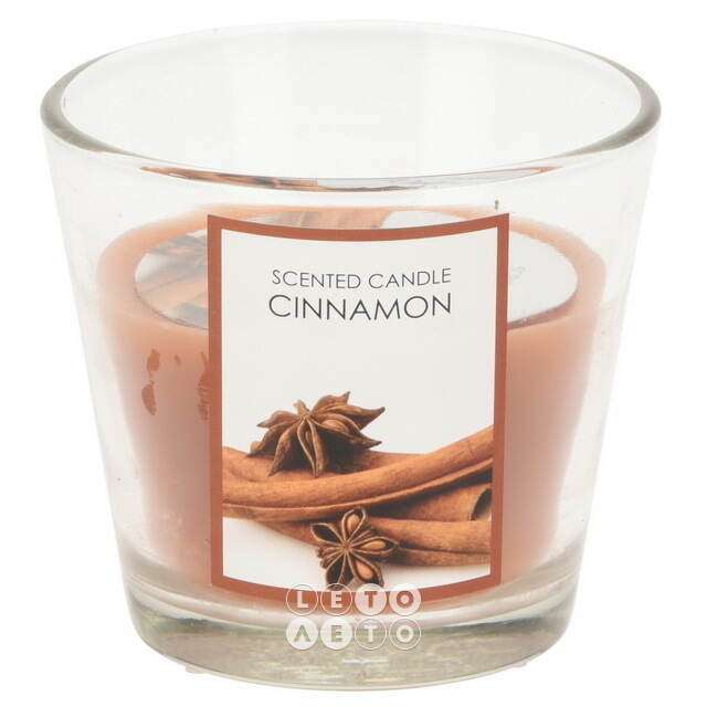 Ароматическая свеча Cinnamon 8 см, в стеклянном стакане Koopman