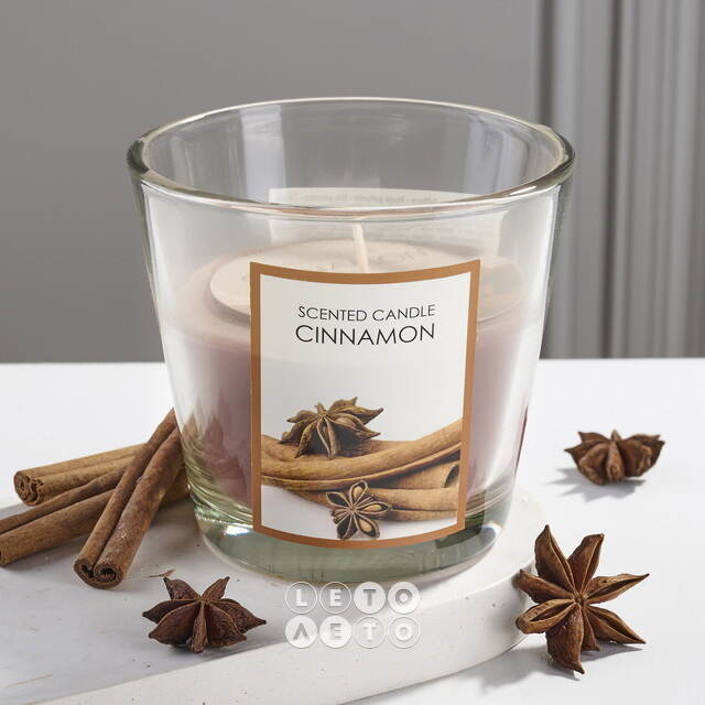 Ароматическая свеча Cinnamon 8 см, в стеклянном стакане Koopman (Купман)