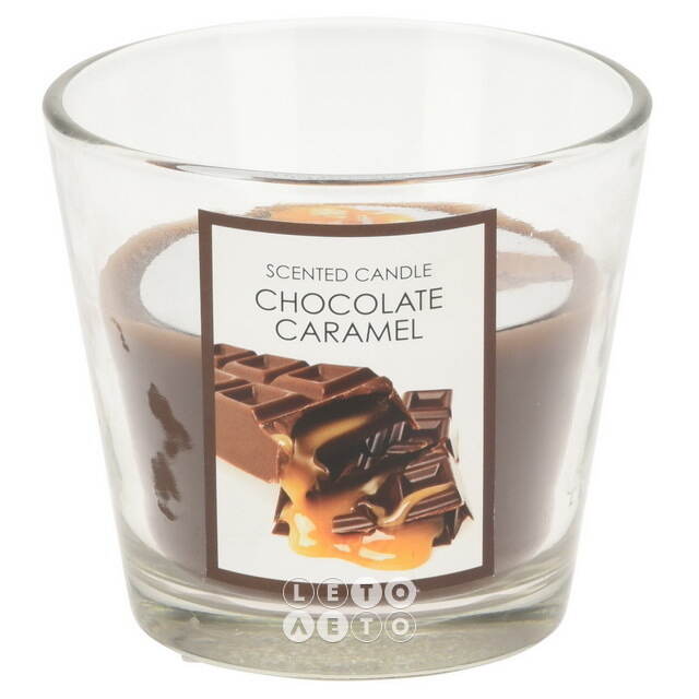 Ароматическая свеча Chocolate Caramel 8 см, в стеклянном стакане Koopman