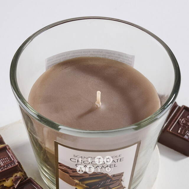 Ароматическая свеча Chocolate Caramel 8 см, в стеклянном стакане Koopman (Купман)