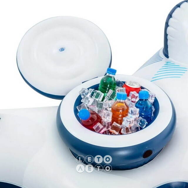 Надувное круг-кресло Rapid Rider 240*122 см двухместное с баром, голубое Bestway