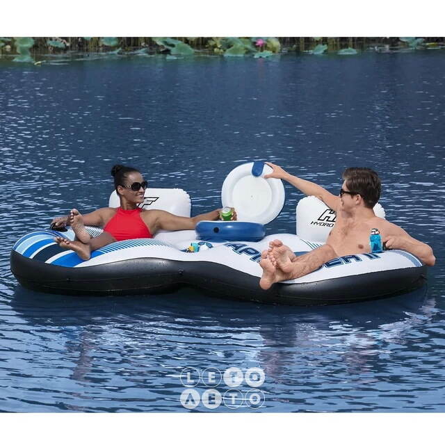 Надувное круг-кресло Rapid Rider 240*122 см двухместное с баром, голубое Bestway