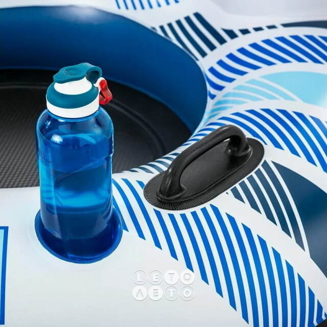 Надувное круг-кресло Rapid Rider 240*122 см двухместное с баром, голубое Bestway