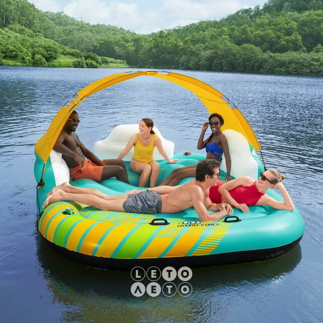 Надувной матрас-остров с навесом Sunny Island 291*265*83 см Bestway