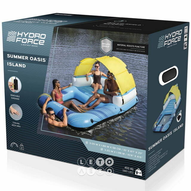 Надувной остров с навесом Summer Oasis 305*186 см Bestway