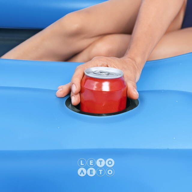 Надувной остров Summer 365*295 см с сетчатым дном и горкой Bestway