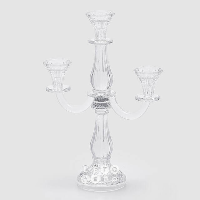 Декоративный подсвечник - канделябр на 3 свечи Cristallerie 35 см EDG