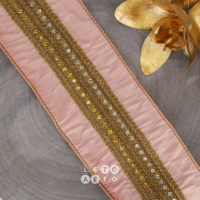Декоративная лента Rosa Paradies: Glanz Diamanten 500*10 см Kaemingk