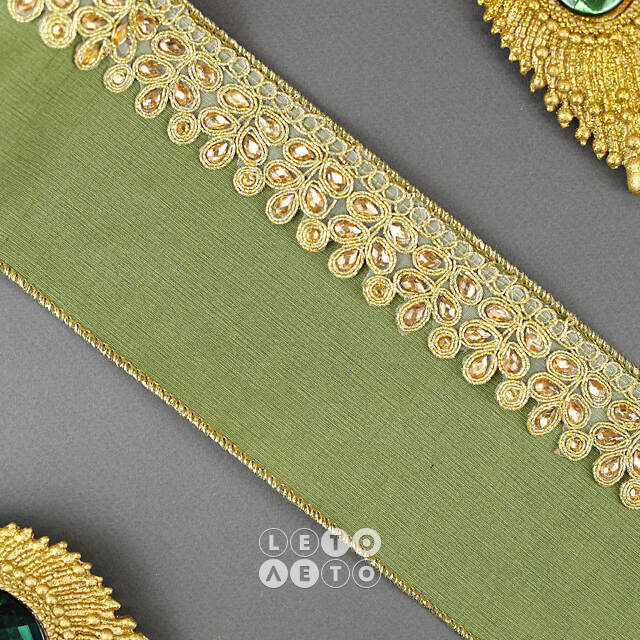 Декоративная лента Bella Olive: Diamante 500*10 см Kaemingk