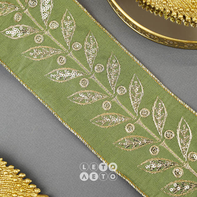 Декоративная лента Bella Olive: Fiore 500*10 см Kaemingk