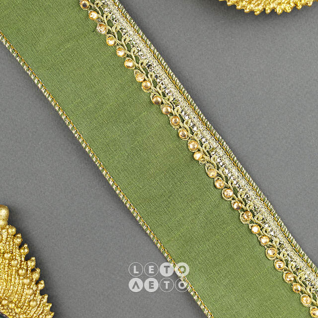 Декоративная лента Bella Olive: Diamante 1000*6 см Kaemingk