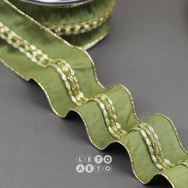 Декоративная лента Bella Olive: Classico 1000*6 см Kaemingk