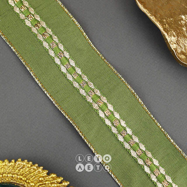 Декоративная лента Bella Olive: Classico 1000*6 см Kaemingk