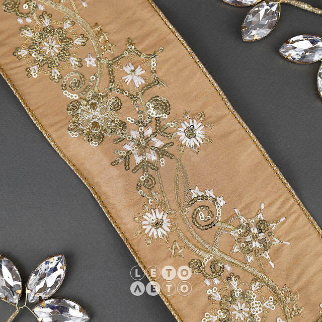 Декоративная лента Inca Gold: Margherite 500*10 см Kaemingk
