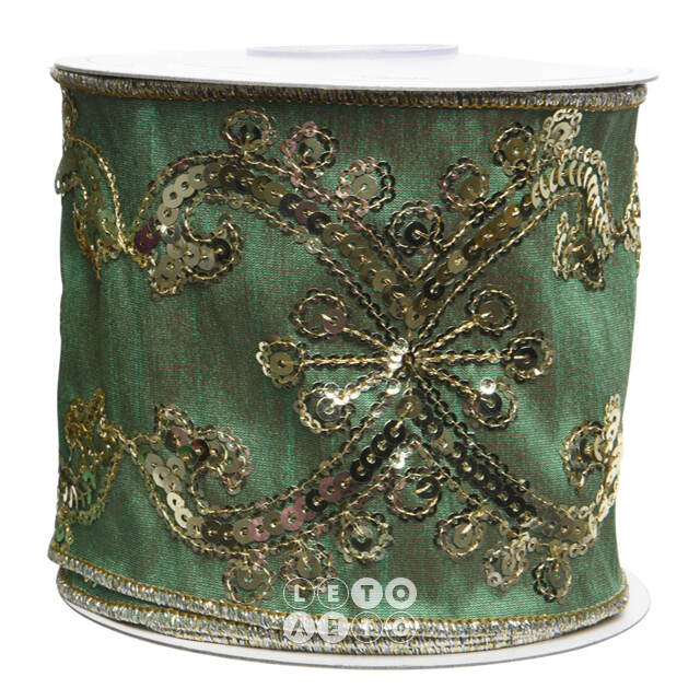 Декоративная лента Antique Green: Modello 500*10 см Kaemingk