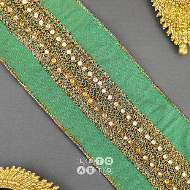 Декоративная лента Antique Green: Braccialetto 500*10 см Kaemingk