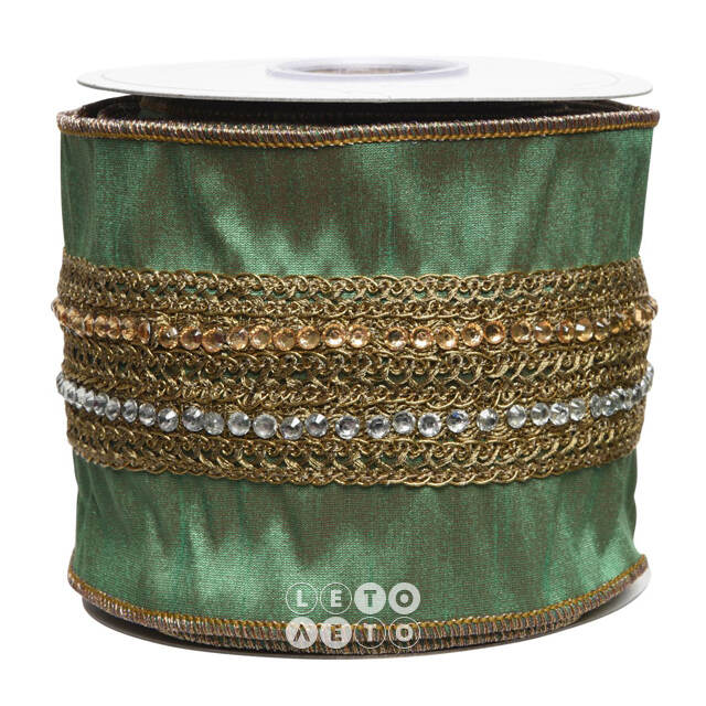 Декоративная лента Antique Green: Braccialetto 500*10 см Kaemingk