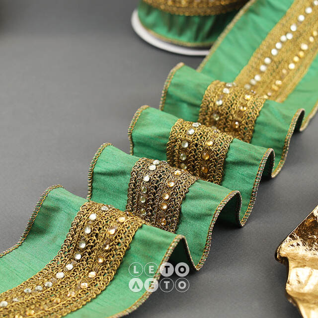 Декоративная лента Antique Green: Braccialetto 500*10 см Kaemingk
