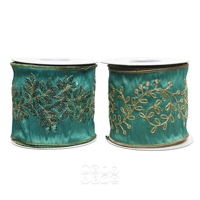 Декоративная лента Emerald Windsor: Искристая Ветвь 500*10 см Kaemingk