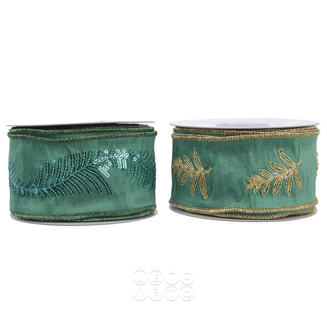 Декоративная лента Emerald Windsor: Golden luxury 1000*6.5 см Kaemingk
