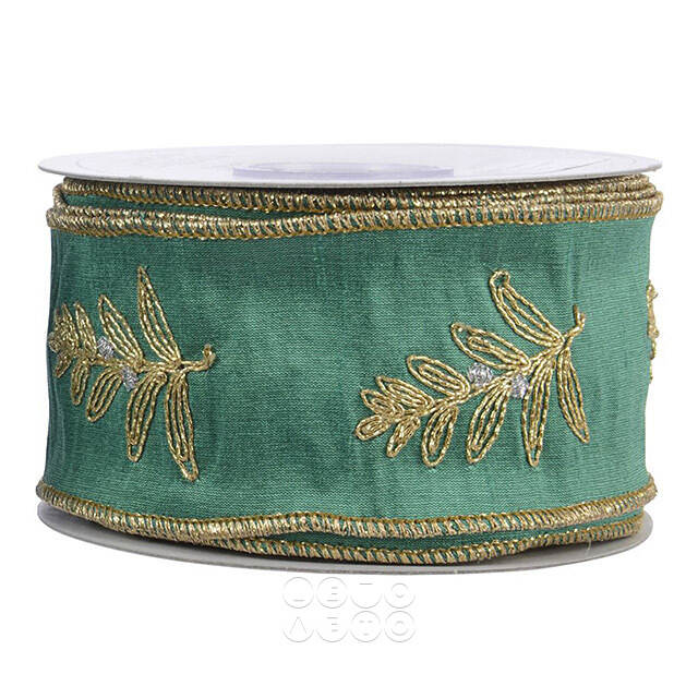 Декоративная лента Emerald Windsor: Golden luxury 1000*6.5 см Kaemingk