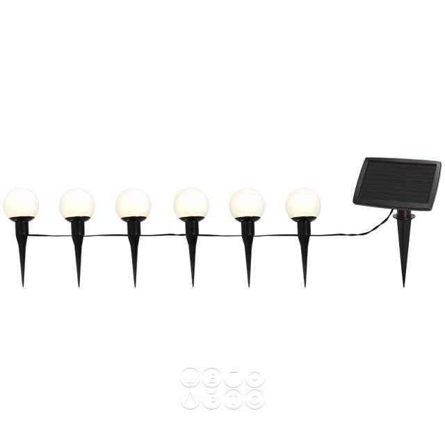 Гирлянда из лампочек на солнечной батарее Solar Globus, 6 теплых белых ламп, 5 м, IP44 Star Trading