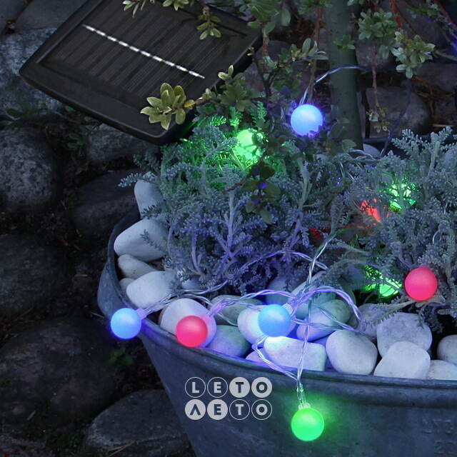 Садовая гирлянда на солнечной батарее Solar Light Bulbs 4.75 м, 20 разноцветных LED ламп, прозрачный ПВХ, IP44 Star Trading