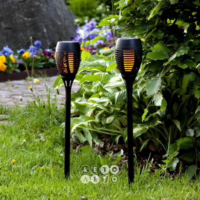Садовые солнечные светильники Solar Arutua 50*9 см, 2 шт, с эффектом живого пламени, IP44 Star Trading