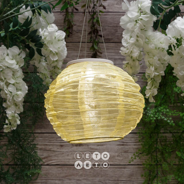Китайский фонарик на солнечной батарее Solar Festival 25*21 см бежевый, IP44 Star Trading