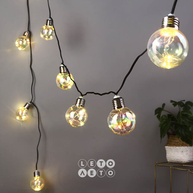Гирлянда из лампочек Cozy Lights 10 ламп, разноцветные мини LED, 2.7 м, черный ПВХ, IP20 Kaemingk