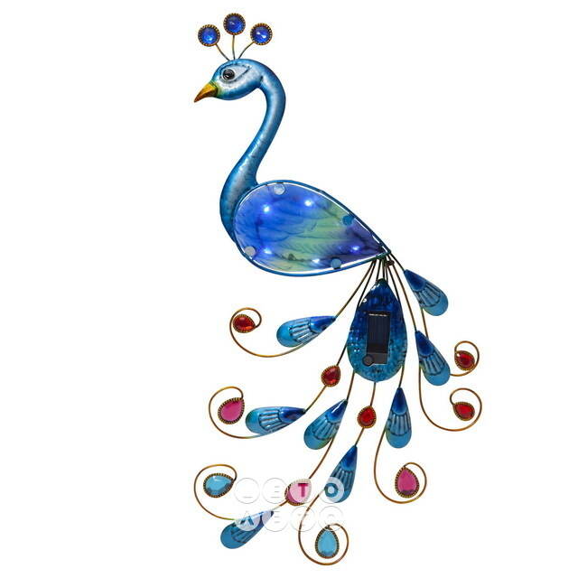 Светящееся панно на солнечной батарее Solar Peacock 52*27 см, 6 холодных белых LED ламп, IP44 Star Trading