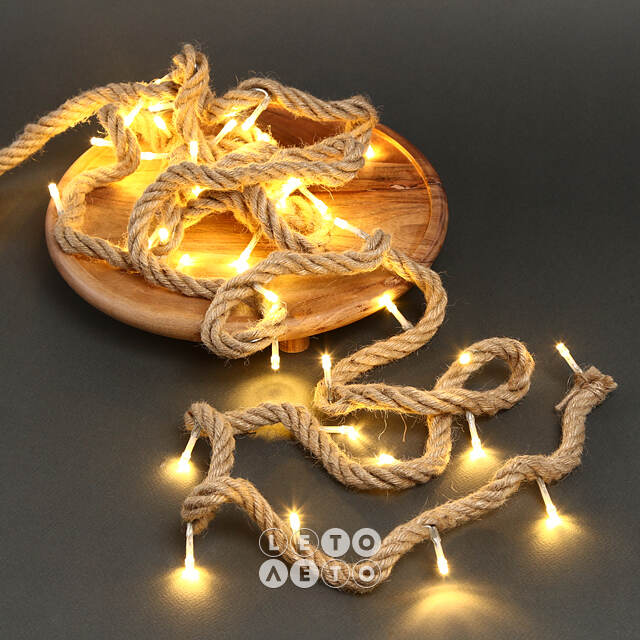 Светодиодная гирлянда Corda 3.9 м, 40 теплых белых LED ламп, канат, IP20 Kaemingk